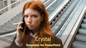  Presentation with upset - Slide set enhanced with young-upset-redhead-woman background and a tawny brown colored foreground