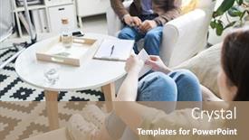  Presentation with tissue paper - Presentation with young-upset-woman-with-paper background and a coral colored foreground