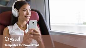  Presentation with asian music - Amazing slide set having young urban businesswoman using phone backdrop and a violet colored foreground