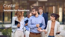  Presentation with urban - Cool new PPT layouts with young-urban-group-of-bussinespeople backdrop and a tawny brown colored foreground