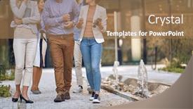  Presentation with urban - Slide deck enhanced with young-urban-group-of-bussinespeople background and a coral colored foreground