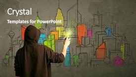  Presentation with colorful finger painted hands - Slide deck featuring writer hurban - young urban painter drawing colorful background and a violet colored foreground