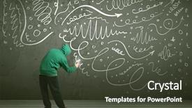  Presentation with chicago river walk urban - Beautiful PPT layouts featuring young urban painter drawing curly backdrop and a  colored foreground