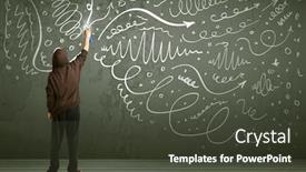  Presentation with urban - Cool new PPT theme with young-urban-painter-drawing-curly backdrop and a dark gray colored foreground