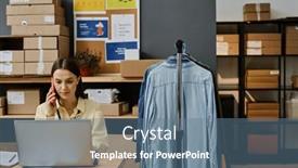  Presentation with personal data - Presentation design having young-volunteer-talking-to-people background and a ocean colored foreground