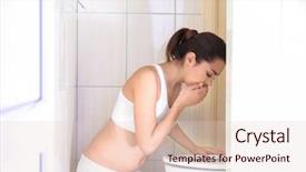  Presentation with vomiting - Audience pleasing slide set consisting of young vomiting woman near toilet backdrop and a lemonade colored foreground