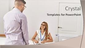  Presentation with vote - PPT theme enhanced with young-voter-man-standing background and a light gray colored foreground