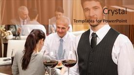 Presentation with religious bread and wine holy - Amazing presentation having young waiter hold red wine backdrop and a  colored foreground