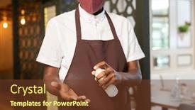  Presentation with african ethnicity - Audience pleasing PPT theme consisting of young-waiter-of-african-ethnicity backdrop and a tawny brown colored foreground