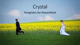  Presentation with wedding muslim couple - Theme with young wedding couple - freshly wed background and a light blue colored foreground