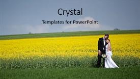  Presentation with wedding muslim couple - Beautiful theme featuring young wedding couple - freshly wed backdrop and a light blue colored foreground