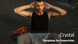  Presentation with cardio - Slides enhanced with young-white-athlete-man-doing background and a dark gray colored foreground