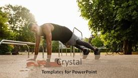  Presentation with cardio - Presentation theme featuring young-white-athlete-man-doing background and a coral colored foreground