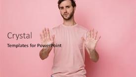  Presentation with pink white - PPT theme consisting of young-white-bearded-man background and a  colored foreground