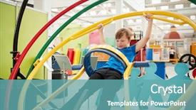  Presentation with gyroscope - Beautiful theme featuring young white boy in science backdrop and a teal colored foreground