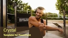  Presentation with court - Theme with young-white-man-athlete background and a tawny brown colored foreground