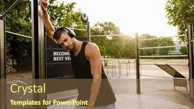  Presentation with court - PPT layouts featuring young-white-man-athlete background and a tawny brown colored foreground