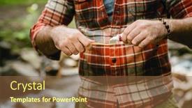  Presentation with toothpaste - PPT theme consisting of young-white-man-cleaning background and a tawny brown colored foreground