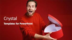  Presentation with white - Presentation theme consisting of young-white-man-expressing-surprise background and a crimson colored foreground