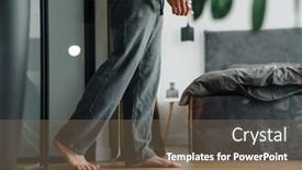  Presentation with gray - Presentation theme enhanced with young-white-man-in-gray background and a  colored foreground