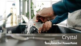  Presentation with apron - Slide deck with young-white-man-wearing-apron background and a gray colored foreground