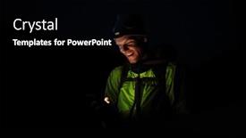  Presentation with tourist - Presentation theme enhanced with young-white-smiling-man-tourist background and a black colored foreground