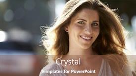  Presentation with luxury fashion outdoors - Audience pleasing presentation theme consisting of young-white-woman-sitting-outdoors backdrop and a  colored foreground