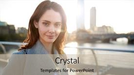  Presentation with millennium - Cool new theme with young white woman wearing grey backdrop and a mint green colored foreground