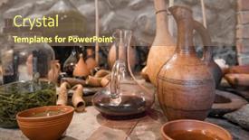  Presentation with clay - PPT theme having young-wine-in-clay-bowl background and a coral colored foreground