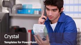  Presentation with plumbing - Amazing PPT layouts having young-with-piece-of-plumbing backdrop and a dark gray colored foreground