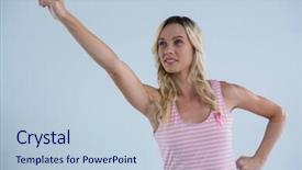  Presentation with hero woman - Presentation theme consisting of  background and a  colored foreground