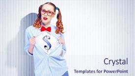  Presentation with hero woman - Beautiful PPT theme featuring futuristic - luxury sound processor on motherboard backdrop and a tawny brown colored foreground