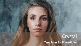  Presentation with acne woman - Cool new PPT theme with young woman allergy and acne backdrop and a tawny brown colored foreground