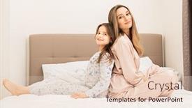  Presentation with daughter - PPT theme enhanced with young-woman-and-her-daughter background and a lemonade colored foreground