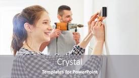  Presentation with spirit - Presentation design with young-woman-and-her-friend background and a gray colored foreground