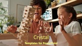  Presentation with youthful - Presentation design consisting of young-woman-and-her-youthful background and a tawny brown colored foreground