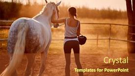 Presentation with ranch - PPT layouts with horse on a ranch background and a red colored foreground