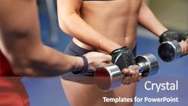  Presentation with weightlifting - Colorful theme enhanced with young woman and personal backdrop and a tawny brown colored foreground