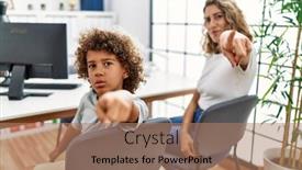  Presentation with waiting - PPT theme having young-woman-and-son-waiting background and a  colored foreground