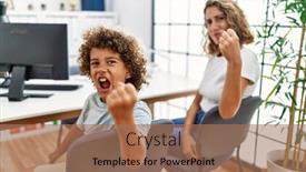  Presentation with waiting - Presentation featuring young-woman-and-son-waiting background and a  colored foreground