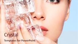  Presentation with ice blue - Cool new theme with young woman applies the ice backdrop and a lemonade colored foreground