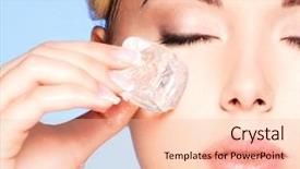  Presentation with ice blue - PPT layouts enhanced with young woman applies the ice background and a lemonade colored foreground