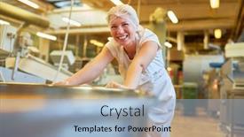  Presentation with apprentice - Slide set enhanced with young-woman-as-a-baker background and a light blue colored foreground