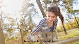  Presentation with handyman - Slides featuring young-woman-as-a-handyman background and a coral colored foreground