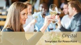  Presentation with wine tasting - Presentation with young-woman-at-a-wine background and a lemonade colored foreground