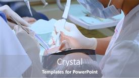  Presentation with dental assistant - Amazing presentation having young-woman-at-dental-clinic backdrop and a light blue colored foreground