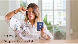  Presentation with passport - Colorful presentation theme enhanced with germany with angry face negative backdrop and a mint green colored foreground