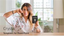  Presentation with passport - PPT layouts featuring italy with angry face negative background and a coral colored foreground