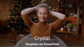  Presentation with chat - Audience pleasing PPT theme consisting of young-woman-at-home backdrop and a tawny brown colored foreground