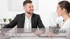  Presentation with notary - Audience pleasing PPT theme consisting of young woman at notary public backdrop and a  colored foreground